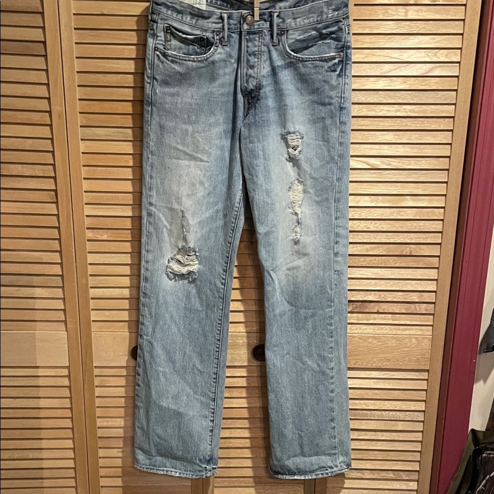 Abercrombie & Fitch Light Blue Distressed Jeans